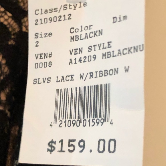 NWT David’s Bridal Black Lace with ribbon - Picture 2 of 7